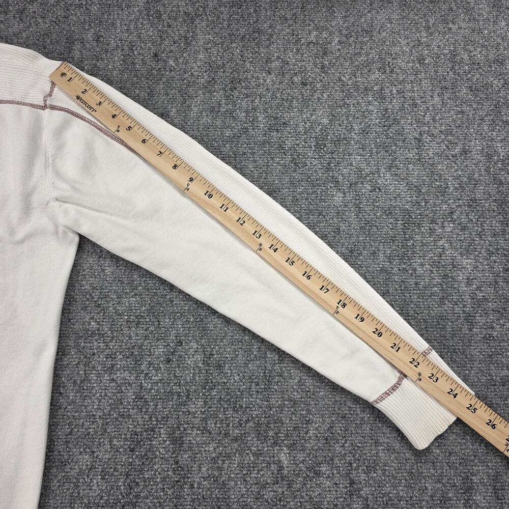 BKE Sweater Mens Large White Brown Argyle 1/4 Zip Mock Neck Cotton Knit Pullover - Picture 7 of 16